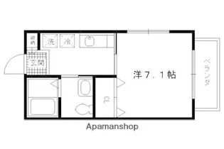 ベルリード墨染【102号室】の間取り