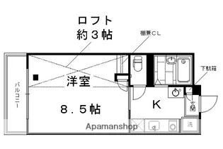サンフェスタ東福寺(A・B棟)【B302号室】の間取り