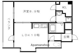 エストーネ京都二条【8階】の間取り