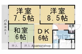 エバーグリーン嵐山【305号室】の間取り