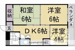 一乗寺コーポラス【404号室】の間取り