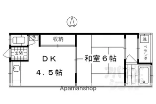 シャトー宝倉【3F8号室】の間取り