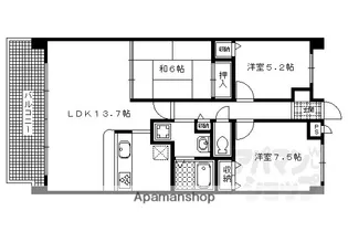 藤和宝ヶ池ホームズ【409号室】の間取り