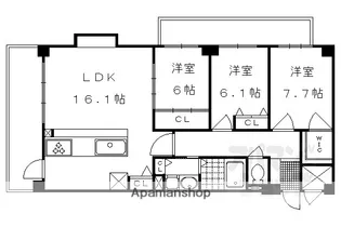 藤和宝ヶ池ホームズ【303号室】の間取り