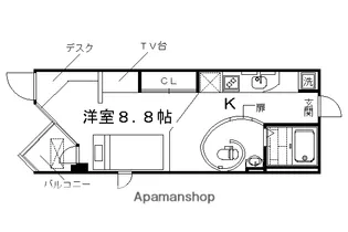 DETOMー1東山レディース【101号室】の間取り