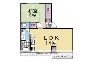 タウニィ松尾【A202号室】の間取り