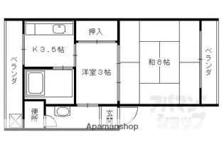 洛西マンションI【naka1号室】の間取り