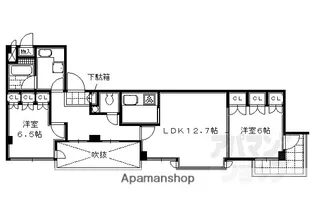 ヴェルビュ二条城東【307号室】の間取り