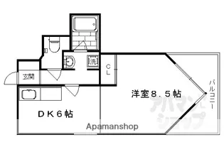 サンフローラ丸太町【301A号室】の間取り