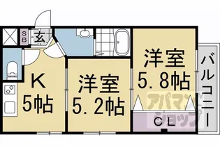 松山サザンクロス【302号室】の間取り