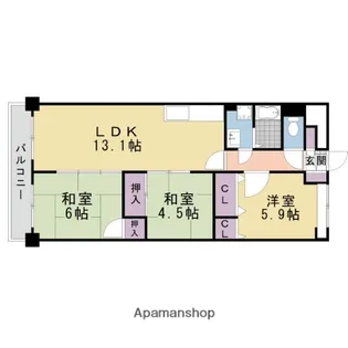 サンクスシティFUKUI【502号室】の間取り