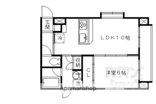 SAWARABI KITAYAMA【203B号室】の間取り