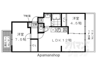山端マンション【206号室】の間取り