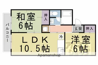 スイーツ山路【B202号室】の間取り