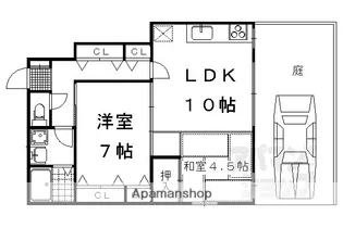シェモア下鴨【1F号室】の間取り