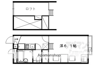 レオパレス伸和【106号室】の間取り