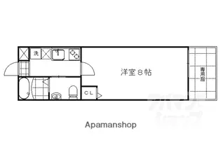 サントス千本今出川【108号室】の間取り