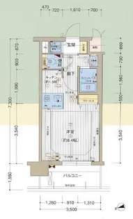 プレサンス京都烏丸NEXT【8階】の間取り