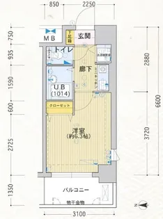 プレサンス京都烏丸御池Ⅱ【9階】の間取り