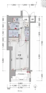 プレサンス京都四条烏丸クロス【0504号室】の間取り