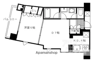 プラネスーペリア四条河原町【5F号室】の間取り