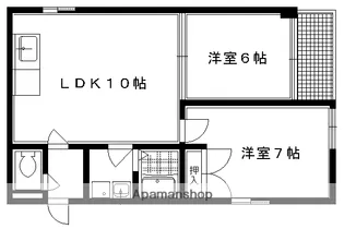 下鴨フラッツ【1階】の間取り