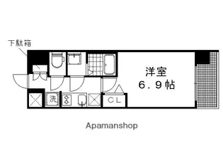 プレサンス京都二条 京華【205号室】の間取り