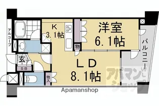ブランズ京都御池通り【802号室】の間取り