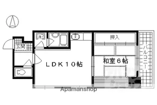 1LDKの間取り画像