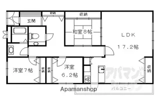 サンシティドムス鴨川【302号室】の間取り
