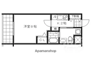 RANーNIJO【2-B号室】の間取り