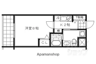 RANーNIJO【2B号室】の間取り
