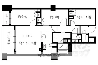 プレサンスグラン京都東洞院【101写無号室】の間取り
