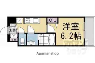 プレサンスTHE KYOTO 粋都【0104号室】の間取り