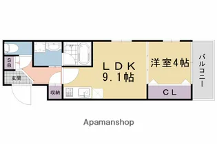べラジオ四条壬生【404号室】の間取り