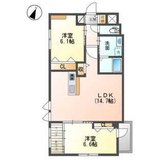 Palacio西院【2階】の間取り