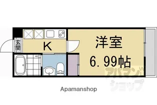 KAMO RIVER 清水五条【108号室】の間取り