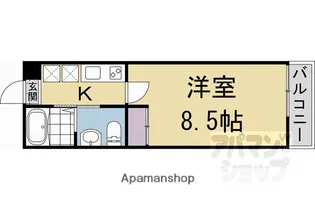 KAMO RIVER 清水五条【103号室】の間取り