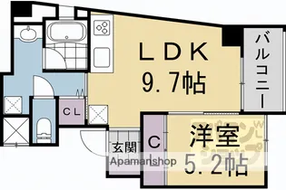ベルビュー西陣【304号室】の間取り