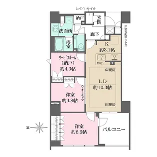 ザ・パークハウス堀川六角【3階】の間取り