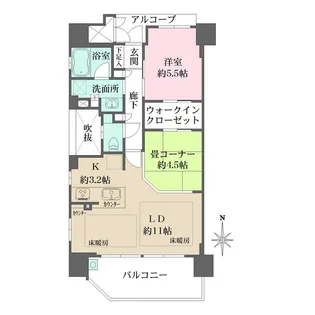 四条烏丸クロスマーク【11階】の間取り