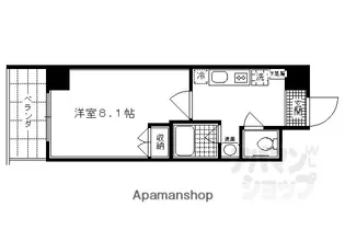 マインズ コム四条大宮【705号室】の間取り
