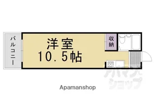 シャルマン松原通【3B号室】の間取り