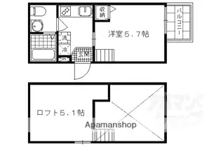 ロフティ四条大宮【206号室】の間取り