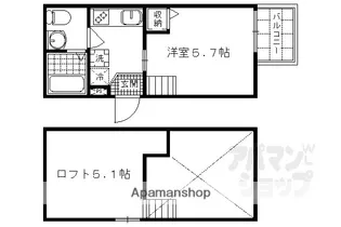ロフティ四条大宮【206号室】の間取り