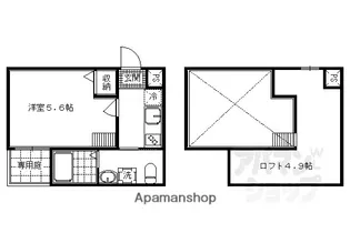 ロフティ四条大宮【105号室】の間取り