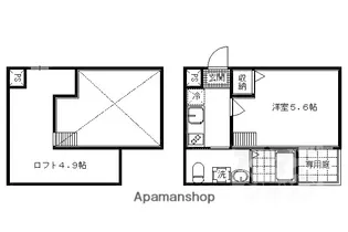 ロフティ四条大宮【102号室】の間取り