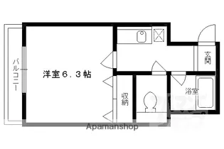 1Kの間取り画像