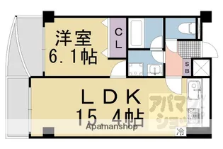 デ リード河原町【902号室】の間取り
