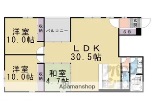 パーシモン御所南【202号室】の間取り